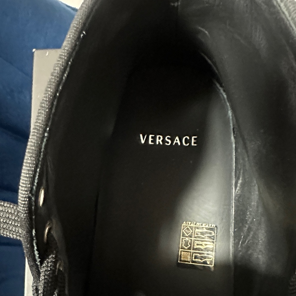 Versace Monochrome Patterned High-Top Sneakers - image 5